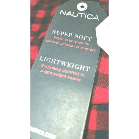 Nautica Super Soft Lightweight Buffalo Check Fleece Sleepwear Lounge Pants - Picture 3 of 7
